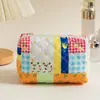 Nova Bolsa de Maquiagem Acolchoada Floral Feminina Necessaire de Viagem Portátil Bolsa de Armazenamento para Cosméticos Batom Carteira