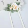 Suprimentos para Casamento Estilo Europeu, Conjunto de Flores de Pulso e Lapela com Tema Floresta, Flores de Pulso para Grupo de Madrinhas, Lapelas para Noivo e Padrinhos