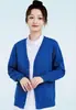Suéter cardigan de enfermera, de manga larga, engrosado y forrado de polar, cálido y entallado, adecuado para salones de belleza y clínicas como ropa de trabajo para enfermeras