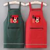 Macacão Novo com Forro de Lã Estilo Estrangeiro Roupa Externa Feminina Avental Doméstico de Cozinha Impermeável Resistente a Óleo Trabalho em Catering Impressão Especial