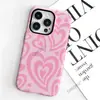 Ins Estilo Doce e Cool Capa de Celular Coração Rosa Apple 17/18 Promax Temporada de Volta às Aulas Capa para Celular iPhone