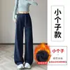 Pantalones de Pierna Ancha Forrados de Polar Otoño/Invierno 2026, Casual Holgados Versátiles Estilo Perezoso para Viajes Diarios Cálidos para Mujer