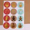 Pegatinas selladoras doradas con temática navideña, pegatinas de recompensa para niños, decoraciones para fiestas de juguetes, pegatinas selladoras de muñeco de nieve navideño