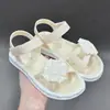 Sandalias para Niña Modelo Nuevo de Verano Suministro Directo Transfronterizo para Niños Pequeños, Medianos y Grandes Sandalias Infantiles Planas de PVC Ecológicas de Princesa