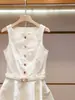 Shenzhen Nanyou Ropa Fina de Verano para Mujer Nuevo Estilo Francés Elegante Chaleco sin Mangas Bordado con Calados para Mujer