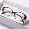 Novos Óculos de Leitura Femininos com Armação Oval Lentes de Vidro HD Armação Artística Retrô Óculos de Leitura para Presbiopia