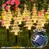 Luz LED Exterior Solar de Cinco Puntas Copo de Nieve Árbol de Navidad Campana Impermeable Lámpara de Césped Luces de Decoración de Jardín