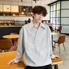 Camisa de Otoño para Hombre, Moderna y Única, Dos en Uno, Rayas, Sudadera con Cuello en V para Hombres Jóvenes con un Diseño Elegante, Camiseta Polo de Capa Base