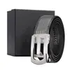 Cinturón Automático de Acero Inoxidable para Hombre, Estilo de Oficina de Alta Gama, Cinturón Negro de Primera Capa con Patrón de Ondas de Agua, Cinturón de Cintura al por Mayor