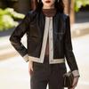 Jaqueta de Couro Curta de Luxo Leve para Primavera e Outono 2025 para Mulheres Elegante Versátil Casaco Estiloso Fino Moda Top