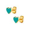 Pendientes de Plata de Ley s925 Transfronterizos con Aguja, Goteo Multicolor, Forma de Corazón, Estilo Ins para Mujer, Simples, Pequeños y Exquisitos, Pendientes Versátiles