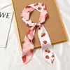 Cinta coreana para la cabeza Cinta Larga Flor de Seda Bufanda Cinturón para el Cabello Moda de Primavera y Otoño Bufanda Pequeña Elegante de Primavera y Otoño