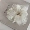 Goma de pelo de malla con perlas atmosféricas para mujer, Lazo para moño o cola de caballo, Accesorio elástico de encaje para el cabello para el verano