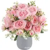 Ramo de flores de peonía artificiales estilo coreano de 5 cabezas, flores artificiales para decoración de bodas, rosa persa artificial de 5 cabezas, en stock al por mayor