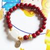 Pulsera de arena de oro púrpura con cinabrio de imitación para mujer y hombre, colgante de la suerte, regalo de este año de vida, pulsera sencilla, suministro en vivo