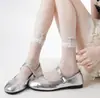 Calcetines Transparentes de Alta Densidad con Ribete de Encaje para Mujer, Calcetines de Verano de Encaje de Alta Elasticidad Estilo Ballet, Calcetines Estilo Princesa para Combinar con Zapatos Mary Jane