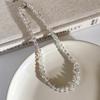 Collar pequeño, fresco y sencillo, de color caramelo, con cuentas de cristal de palomitas de maíz coloridas, con hebilla de lingote de plata, cadena de clavícula corta, regalo para novias