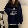 Moletom fino com capuz para mulheres, outono 2026, forrado com fleece, corte solto, estilo coreano, moderno, dropshipping disponível