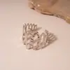 Pulsera Abierta de Flor de Lirio Hueca Tridimensional Transfronteriza Europea y Americana Pulsera de Lujo Ligero de Gama Alta Pulsera de Diseño Exagerado