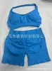 Conjunto de Roupa de Yoga de Cor Sólida com Gola Halter de Novo Estilo Transfronteiriço, Malha Esportiva Respirável de Alta Elasticidade, Regata Respirável e Shorts para Fitness