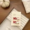 Corda de Cabelo Xadrez Vermelho Coreano com Gatinho Kt Fita de Tecido Fofa Laço Elástico Infantil Presilha Doce Adorno de Cabeça
