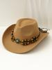 Adornos de Sombrero de Cuentas de Madera Natural Vintage Estilo Étnico Cinturón de Sombrero Tejido Cinturón Decorativo Cinturón de Sombrero de Vaquero de la Pradera Suministro Directo Transfronterizo