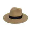 Sombrero de paja de Panama hecho a medida con ala ancha, sombrero de jazz para proteger del sol para vacaciones en la playa al aire libre y exposiciones, hecho a medida