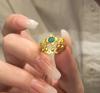 Nuevo anillo de estilo chino distintivo, exquisito, con forma de serpiente y flor, diseño de nicho, sensación de temperamento, retro, de moda, ligero, de lujo, combina con todo.