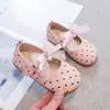 Novos Sapatos Mary Jane de Princesa para Meninas 2026 Primavera e Outono, Fofos, com Bolinhas, Renda, Laço e Sola Macia