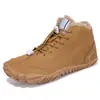 Botas de nieve impermeables transfronterizas de invierno, zapatos de algodón aislados para hombre, zapatillas de caña alta para exteriores con forro polar, zapatos para hombre de estilo barefoot
