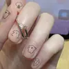 Accesorios para Uñas, Lindas Decoraciones Rojas, Pegatinas para Uñas, Transparentes con Relieve Blanco y Negro, Dibujos Animados, Impermeables y de Larga Duración