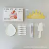 Caixa de presente com conjunto de louças de aniversário, conjunto de cinco peças, pratos de papel para padarias e confeitarias, combinação de talheres e pratos descartáveis