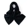Cachecol de cashmere unissex para outono e inverno, um cachecol de tricô grosso, quente e de cor sólida que pode ser usado de várias maneiras