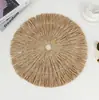 Jogo Americano de Palha Trançada com Franjas, Jogo Americano de Mesa de Jantar Estilo Ocidental, Porta-Copos Antiderrapante, Tapete Redondo de Isolamento Térmico, Decoração de Casa Transfronteiriça Novo Estilo