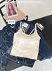 Deseo Puro Espalda Descubierta Chica Caliente Espalda Hermosa Verano Camisola de Seda de Hielo Ropa Exterior Sexy para Mujer Top Adelgazante con Almohadilla para el Busto