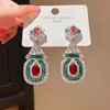 Pendientes de Borla de Cristal de Resina Incrustados de Diamantes con Forma de Rombo Lujo Accesible Ganchos de Oreja de Gama Alta Moda Personalizable Pendientes Versátiles para Mujer