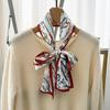 Bufanda elegante de seda morera con temperamento artístico para mujer, nueva bufanda larga de seda de primavera y otoño, bufanda de doble capa con correa de doble cara.