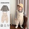 Roupas para Bebês e Crianças Pequenas, Conjunto de Macacão de Manga Longa para Outono, Conjunto de Duas Peças Fofo de Desenho Animado para Passeio de Bebê Menino na Primavera e Outono