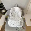 Mochila Estampada Gradiente Azul-Cinza Refrescante de Verão para Alunos do Ensino Fundamental e Médio, Mochila Escolar para Meninas, Mochila de Nicho de Alto Valor