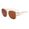 Gafas de sol con clip para miopía para mujer Estampado de leopardo Transfronterizas europeas y americanas Protección solar Gafas de sol polarizadas para conducir Gafas ultraligeras para exteriores