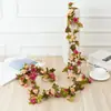 Flores de Enredadera de Rosa Flores Artificiales Arco Envoltura de Tubería de Aire Acondicionado Paisajismo Enredaderas de Boda Adornos Colgantes de Techo Flores de Simulación