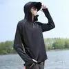 Roupa de Proteção Solar de Seda de Gelo com Malha Transpassada, Top Leve e Respirável com Capuz de Verão, Jaqueta de Aba Larga, Roupa de Proteção Solar tipo Xale