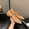 Zapatos Planos de Cuero Genuino con Punta Redonda Estilo Retro Francés con Correa Única Mary Jane para Mujer, Nuevo Estilo Otoño 2026