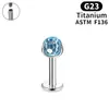 Tachuela para Cartílago de Oreja de Aleación de Titanio G23 con Diseño Degradado, Tachuela para Labio con Rosca Interna Pequeña en Forma de Bombilla, Joyería de Piercing para Oreja de Gama Alta de Nicho