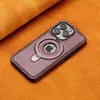 Adecuado para funda de teléfono con soporte magnético Apple 18Promax, Funda de cuero de alta gama para negocios, Funda protectora anticaídas para iPhone17