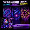 Marcadores de pintura en vidrio UV fluorescentes transfronterizos, 12 colores, plumas que brillan con luz negra para pintar y graffitear tazas de vidrio DIY