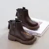 Sapatos de Couro com Solado Macio para Meninas 2026 Novidades Outono/Inverno Botas Curtas Estilo Martin para Bebês Botas Curtas de Algodão Quentes de Pelúcia de Princesa para Crianças