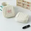 Bolsa de cosméticos cuadrada simple de estilo coreano, de tamaño pequeño, para estudiantes, con auriculares, monedero, bolsa de almacenamiento portátil para lápiz labial para niñas