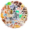 50 Pegatinas de Animales Graffiti 3D, Decoración Creativa Transfronteriza Personalizada de Animales de Dibujos Animados para Tazas de Agua, Teléfonos Móviles, Equipaje