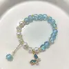 Pulsera de Abalorios Estilo Chino Floral Mariposa DIY Sin Tabúes para Mujer, Alto Valor Estético, Pulsera Estilo Ins, Regalo para Mejor Amiga, Accesorio para la Mano